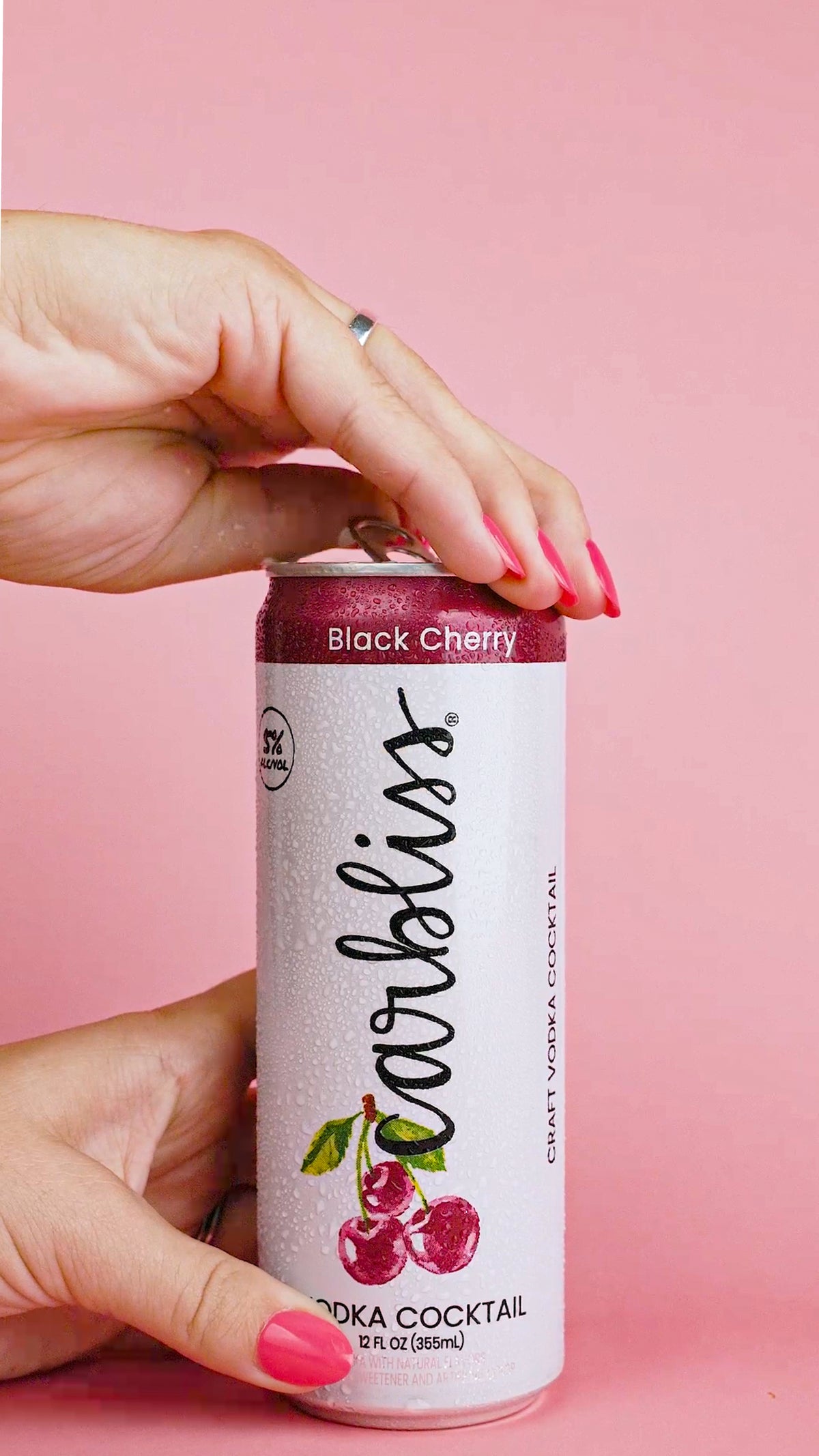 Black Cherry can being opened