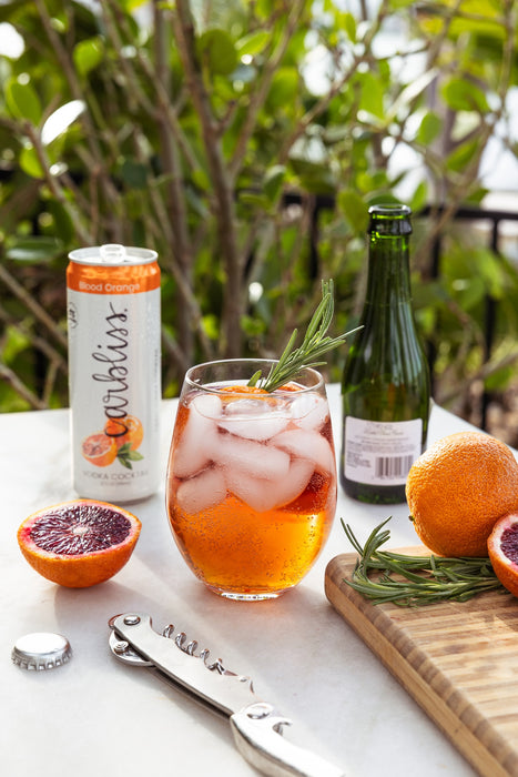Blood Orange Mimosa with Prosecco & Carbliss