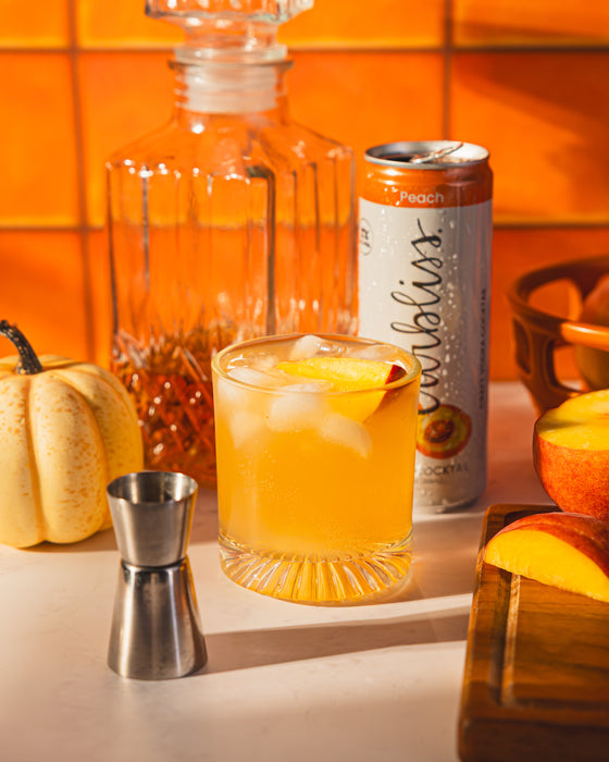 Bourbon Peach Fizz | Cozy, Crisp Fall Cocktail Recipe