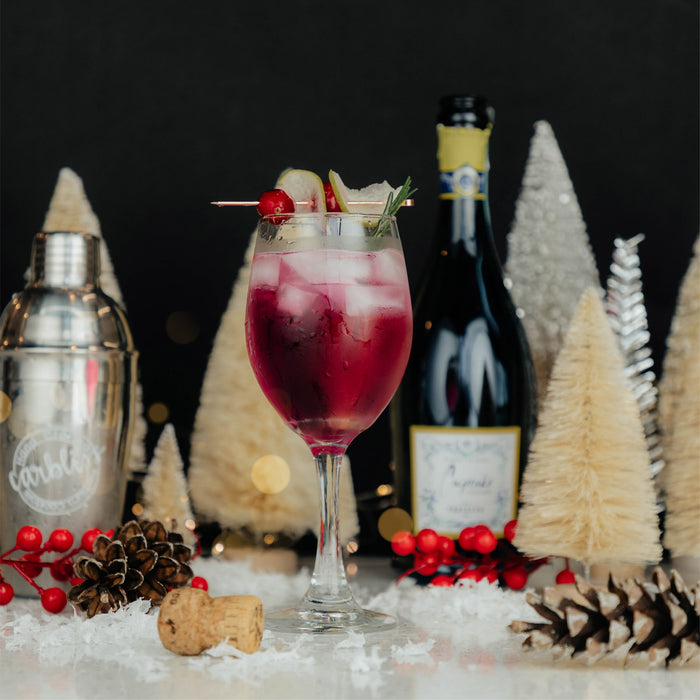 Cranberry Pear Fizz Cocktail with Carbliss and Prosecco