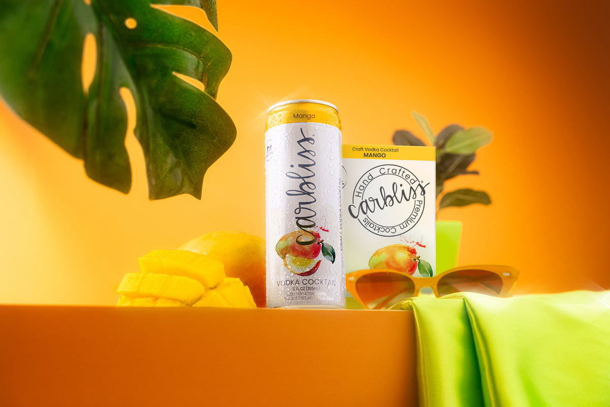 Carbliss glass with Mango Vodka Cocktail