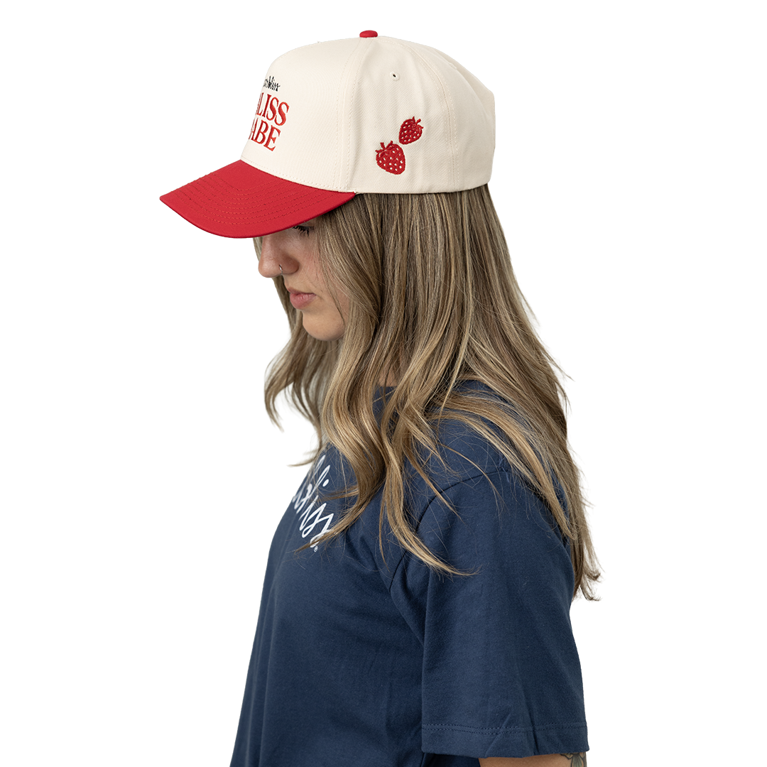 Side view of model wearing Bliss Babe Hat