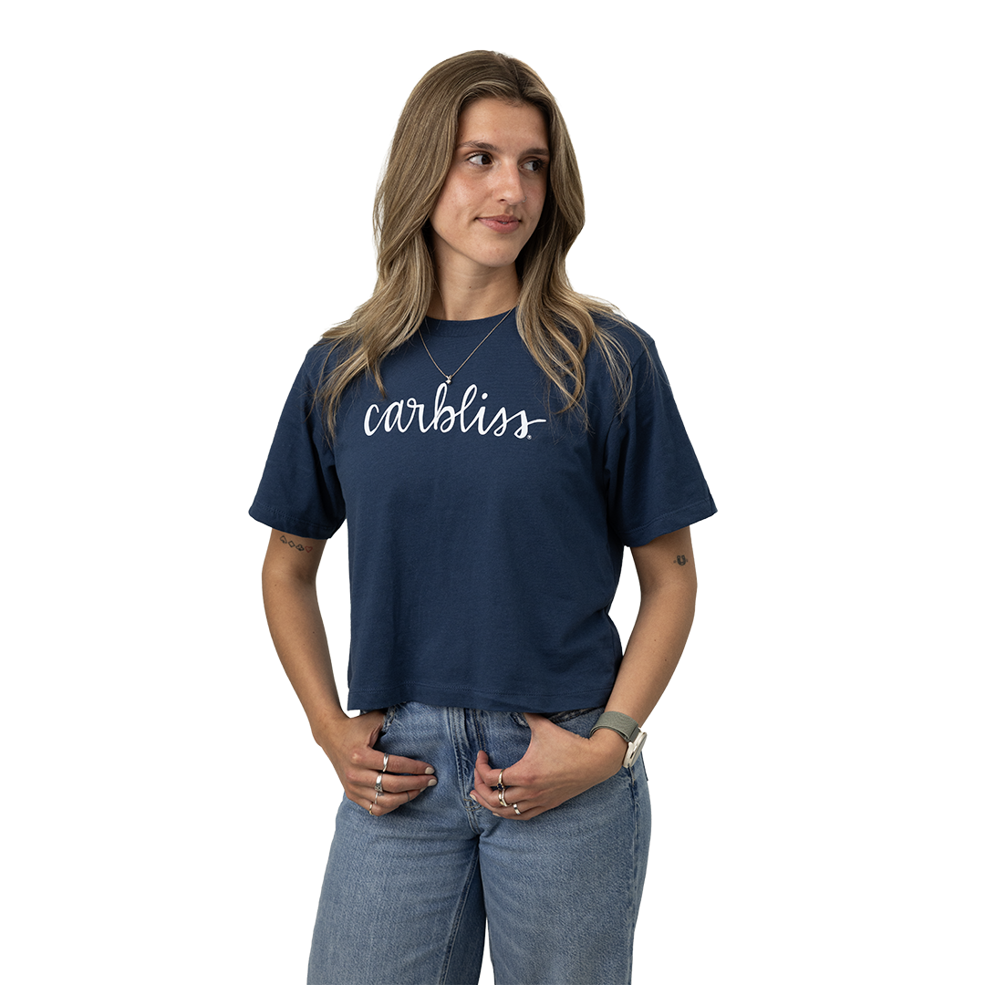 Model wearing Americana Crop Tshirt