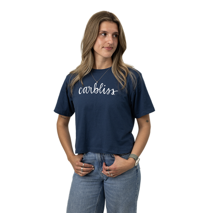 Model wearing Americana Crop Tshirt