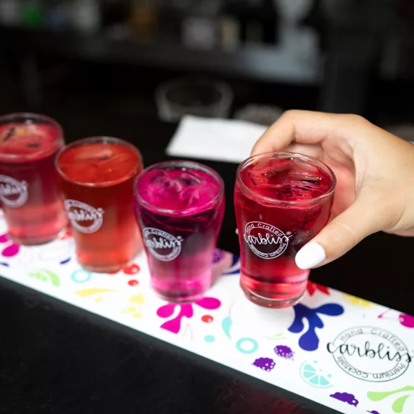 Carbliss Flight Board with Tasting Glasses